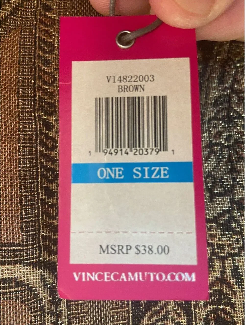 Vince Camuto Brown Paisley Pattern Scarf with Metallic Accents